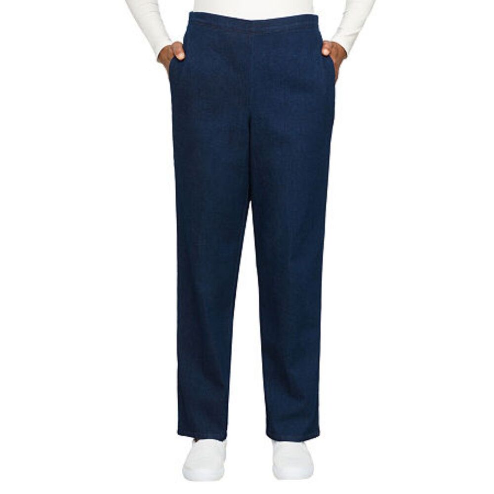 Alfred Dunner Mesa Verde Womens Straight Denim Pants - Indigo - 18 Short